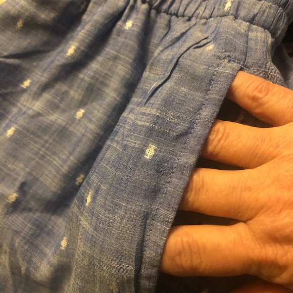 EUC AEO Chambray print Romper Sz L - Picture 4 of 13